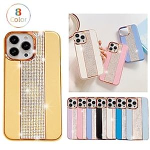 Phone Case For Apple Back Cover iPhone 14 13 12 11 Plus Pro Max Bling Rhinestone Plating Crystal Diamond TPU PC Lightinthebox