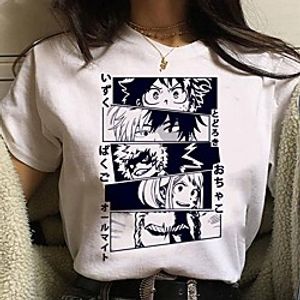 Inspired by My Hero Academia / Boku No Hero Cosplay Anime Cartoon Polyester / Cotton Blend Print Harajuku Graphic Kawaii T-shirt For Women's / Men's miniinthebox