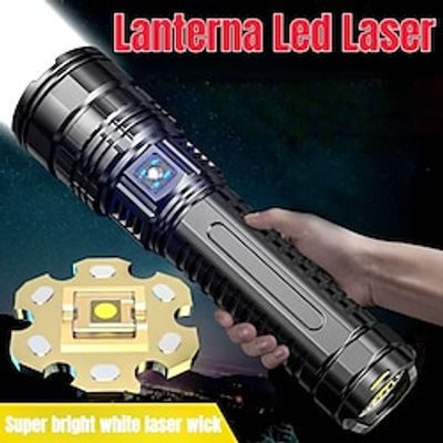 Laser flashlight Super Bright LED Flashlight,with 7 Modes Waterproof, Zoomable, Fast Charging,for Camping and Emergencies, Lanterna Led Laser Lightinthebox Laser flashlight Super Bright LED Flashlight,with 7 Modes Waterproof, Zoomable, Fast Charging,for Camping and Emergencies, Lanterna Led Laser Lightinthebox