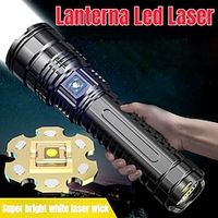 Laser flashlight Super Bright LED Flashlight,with 7 Modes Waterproof, Zoomable, Fast Charging,for Camping and Emergencies, Lanterna Led Laser Lightinthebox - thumbnail