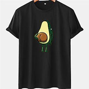 Men's Unisex Tee T shirt Hot Stamping Graphic Prints Avocado Plus Size Short Sleeve Casual Tops 100% Cotton Basic Designer Big and Tall White Black Blue Lightinthebox