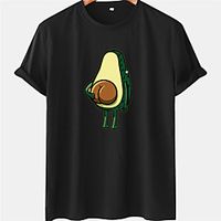 Men's Unisex Tee T shirt Hot Stamping Graphic Prints Avocado Plus Size Short Sleeve Casual Tops 100% Cotton Basic Designer Big and Tall White Black Blue Lightinthebox - thumbnail