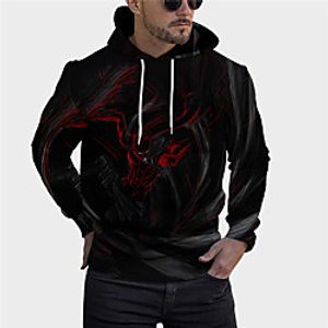 Men's Unisex Pullover Hoodie Sweatshirt Cartoon Graphic Prints Print Hooded Daily Sports 3D Print 3D Print Casual Hoodies Sweatshirts  Long Sleeve Black miniinthebox