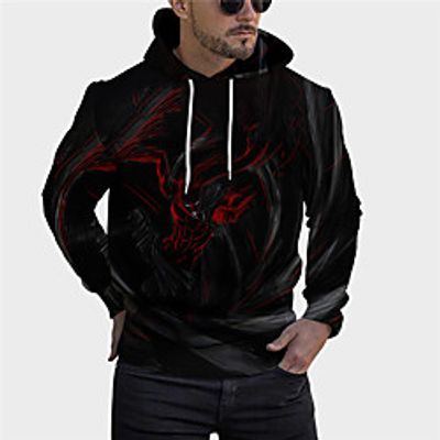 Men's Unisex Pullover Hoodie Sweatshirt Cartoon Graphic Prints Print Hooded Daily Sports 3D Print 3D Print Casual Hoodies Sweatshirts  Long Sleeve Black miniinthebox