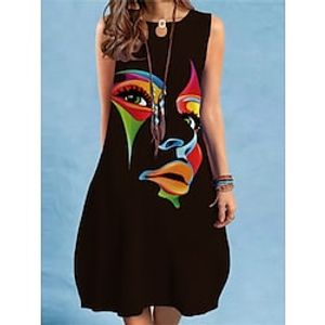 Women's Casual Dress Tank Dress Print Dress Floral Print Crew Neck Midi Dress Active Fashion Outdoor Daily Sleeveless Regular Fit Black Red Blue Spring Summer S M L XL XXL Lightinthebox