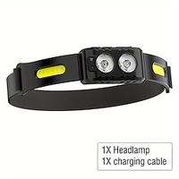 LED Head Torch Rechargeable, LED Headlamp Running Head Torch Headlight with Motion Sensor, Water-Resistant Lightweight Head Flashlight for Running Cycling Camping Dog Walking Fishing Hiking Lightinthebox - thumbnail