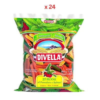 Divella Penne Ziti Tri Colour Pasta, 24X500G