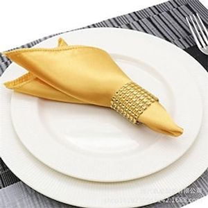 Satin Silky Cloth Napkins White Wedding Decor Dinner Table Napkins with Hemmed Edges, Washable Napkins Ideal for Hotel Parties, Weddings and Dinners Lightinthebox