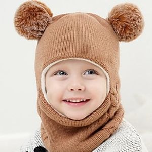 Kids Winter Hat Scarf Set Unisex Kids Hat Scarf Toddler Beanie Hat with Fleece Lined Girls Boys with Neck Wamer Infant Toddler Knit Hats Lightinthebox