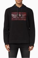 Logo Stripe Cotton Hoodie Logo Stripe Cotton Hoodie