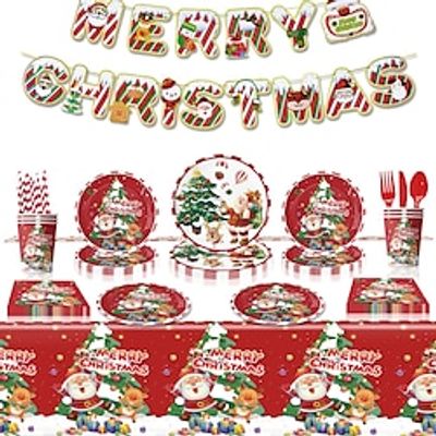 Christmas Party Plates Theme Decor Tableware Party Supplies Disposable Paper Plates Lightinthebox