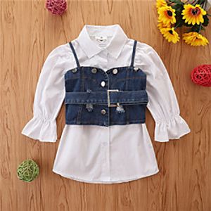 Kids Girls' Coat Long Sleeve White Plain Anniversary Birthday Basic 1-12 Years Lightinthebox