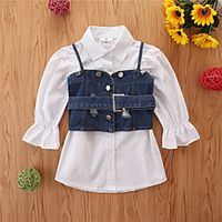 Kids Girls' Coat Long Sleeve White Plain Anniversary Birthday Basic 1-12 Years Lightinthebox - thumbnail
