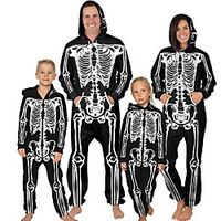 Family Look Jumpsuit Graphic Skull Daily Print Black Long Sleeve Active Matching Outfits Lightinthebox - thumbnail