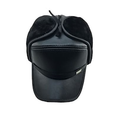 Men's Winter Hats Black Flannel Pure Color Outdoor Outdoor Pure Color Windproof Warm miniinthebox