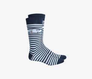 Mens Peek-a-Boo Striped Socks  Navy Blue