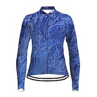 21Grams Women's Cycling Jersey Long Sleeve Bike Top with 3 Rear Pockets Mountain Bike MTB Road Bike Cycling Breathable Quick Dry Moisture Wicking Blue Feather Spandex Polyester Sports Clothing Apparel Lightinthebox - thumbnail