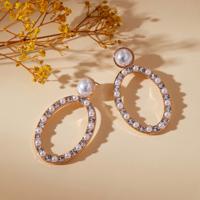 Pearl and Stone Studded Earrings with Pushback Closure