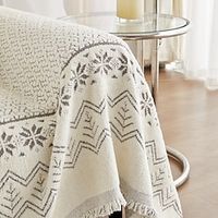 Grey Throw Blankets for Couch and Bed, Soft Cozy Sofa Cover Chenille Blanket with Tassel ,Decorative Blankets and Throws, Floral Jacquard Blanket for Funiture Protection Lightinthebox