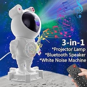 3 In 1 Astronaut Projector Lamp Starry Projector Light Bluetooth Speaker White Noise Machine With Timer Remote Lightinthebox