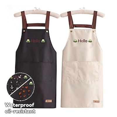 Apron Women's Kitchen Home Cooking Waterproof, Oil Proof, Hand Wiping Fashion Internet Celebrity Catering Special Apron Lightinthebox