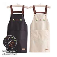 Apron Women's Kitchen Home Cooking Waterproof, Oil Proof, Hand Wiping Fashion Internet Celebrity Catering Special Apron Lightinthebox - thumbnail