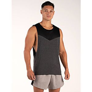 Men's Sleeveless Running Tank Top Patchwork Tee Tshirt Top Athletic Athleisure Summer Cotton Breathable Soft Sweat wicking Gym Workout Running Active Training Jogging Exercise Sportswear Normal Red Lightinthebox