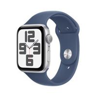 Apple Watch SE GPS 44mm Silver Aluminium Case with Denim Sport Band - S/M