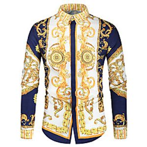 Men's Shirt Graphic Long Sleeve Street Tops Colorful Fashion Casual / Daily Blue miniinthebox