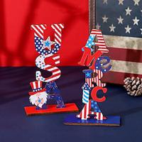 Independence Day Decor: Wooden Letter Ornaments, Faceless Gnome Figurines For Memorial Day/The Fourth of July Lightinthebox