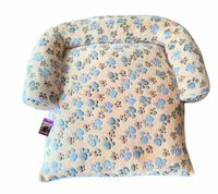 Coco Kindi Peach Color Paw Print Washable Fur Day Bed - Size 63 x 55 x 10cm - For Dog & Cat