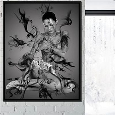 People Wall Art Canvas Smoke And Women Prints and Posters Portrait Pictures Decorative Fabric Painting For Living Room Pictures No Frame miniinthebox