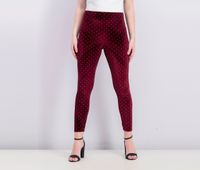 Womens Textured Legging  Burgundy - thumbnail