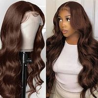 Chocolate Brown Lace Front Wig Human Hair for Women 360 HD Body Wave Lace Frontal Wigs Human Hair Wigs Human Hair Pre Plucked Lightinthebox