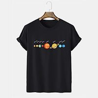 Men's Unisex Tee T shirt Shirt Hot Stamping Graphic Prints Interstellar Plus Size Short Sleeve Casual Tops Cotton Basic Designer Big and Tall Blue Blushing Pink Black Lightinthebox - thumbnail