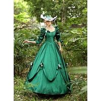Princess Shakespeare Gothic Victorian Vintage Inspired Medieval Dress Party Costume Prom Dress Women's Costume Vintage Cosplay Party Evening Party Masquerade 3/4-Length Sleeve Ball Gown Dress miniinthebox - thumbnail