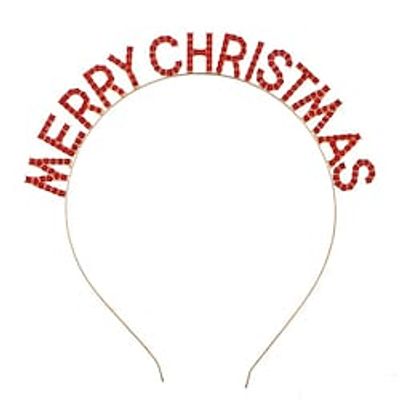 Christmas Merry Headbands Letter Holiday Tiara Crystal Rhinestone Crown Party Supplies Glitter Hair Hoop for Women Decorations Christmas Xmas Gift Lightinthebox
