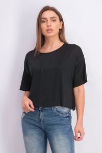 Womens Round Neckline Tops  Black
