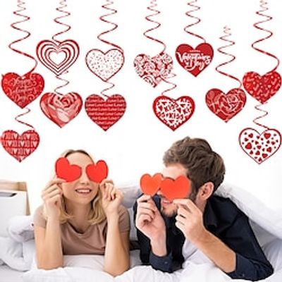 Valentine's Day red love spiral pendant party decoration pendant Lightinthebox