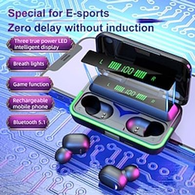 New TWS Earphone Wireless Stereo Bluetooth-compatible 5.1 Earphones HiFi Stereo Sound Sport Waterproof Mini In-ear Earbuds With Mic Handfree miniinthebox