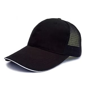Men's Trucker Hat Black White Cotton Streetwear Stylish Casual Daily Outdoor clothing Holiday Plain Sunscreen miniinthebox