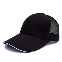 Men's Trucker Hat Black White Cotton Streetwear Stylish Casual Daily Outdoor clothing Holiday Plain Sunscreen miniinthebox - thumbnail