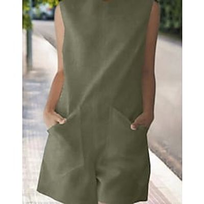 Women's A Line Dress Short Mini Dress Army Green Sleeveless Pure Color Pocket Spring Summer Crew Neck Elegant Casual 2022 S M L XL XXL 3XL Lightinthebox Women's A Line Dress Short Mini Dress Army Green Sleeveless Pure Color Pocket Spring Summer Crew Neck Elegant Casual 2022 S M L XL XXL 3XL Lightinthebox