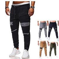 Men's Joggers Sweatpants Pocket Drawstring High Waist Bottoms Outdoor Athleisure Winter Spandex Breathable Soft Running Walking Jogging Sportswear Activewear Solid Colored Army Green Khaki Gray Lightinthebox - thumbnail