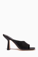 Zaya Mules in Grained Leather - thumbnail