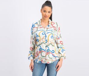 Womens Allover Printed Blouse  Off White Combo