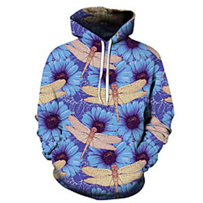 Men's Unisex Pullover Hoodie Sweatshirt Animal Patterned Graphic Prints Print Casual Daily Holiday 3D Print Basic Designer Hoodies Sweatshirts  Blue Purple Green Lightinthebox