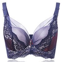 Mesh Lace Floral Embroidery Push Up Adjustable Breathable Bra