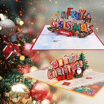 3D Pop Up Christmas Card With Envelope Ang Note, Merry Christmas Santa Greeting Card For Loved Family, Happy New Year Cards Gift, Christmas Decorations, Small Business Supplies Lightinthebox