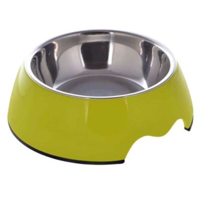 Nutrapet Melamine Round Bowl Parrot Green L:22 x 7.5Cms 700/Ml 23.6Oz